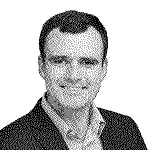 Dot-matrix portrait of Gabriel Schuler